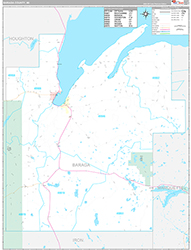 Baraga County Wall Map Premium Style 2026