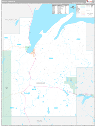 Baraga County, MI Wall Map Premium Style 2024