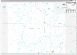 Barber County Wall Map Premium Style 2026