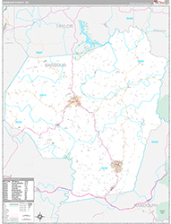 Barbour County Wall Map Premium Style 2026