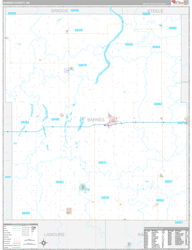 Barnes County, ND Wall Map Premium Style 2023