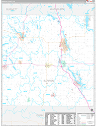 Barron County Wall Map Premium Style 2026