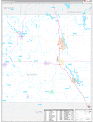 Barron County, WI Wall Map Premium Style 2024