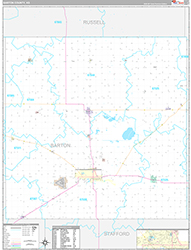 Barton County Wall Map Premium Style 2026