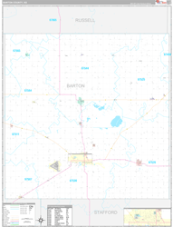 Barton County, KS Wall Map Premium Style 2024