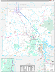 Bartow County Wall Map Premium Style 2026