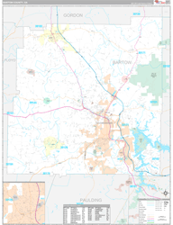 Bartow County, GA Wall Map Premium Style 2024