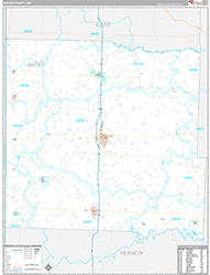 Bates County Wall Map Premium Style 2026