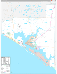 Bay County, FL Wall Map Premium Style 2023