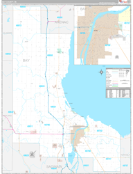 Bay County, MI Wall Map Premium Style 2024