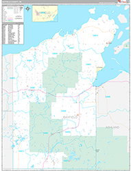 Bayfield County Wall Map Premium Style 2026