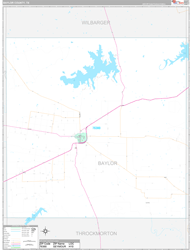 Baylor County, TX Wall Map Premium Style 2024