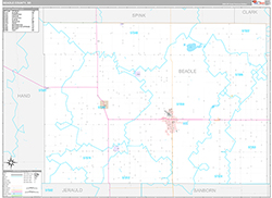 Beadle County Wall Map Premium Style 2026