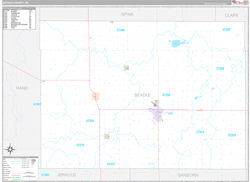 Beadle County, SD Wall Map Premium Style 2024