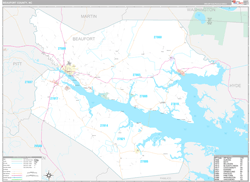 Beaufort County, NC Wall Map Premium Style 2024
