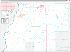 Beauregard County Wall Map Premium Style 2026