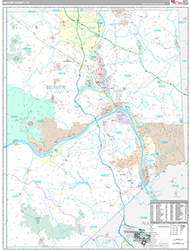 Beaver County Wall Map Premium Style 2026