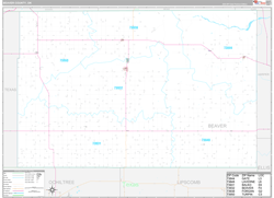Beaver County, OK Wall Map Premium Style 2024
