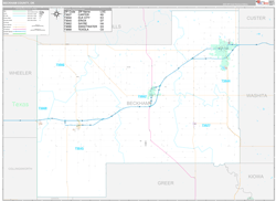 Beckham County, OK Wall Map Premium Style 2024