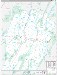 Bedford County Wall Map Premium Style 2026