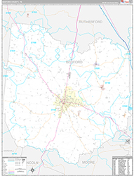 Bedford County Wall Map Premium Style 2026