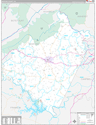 Bedford County Wall Map Premium Style 2026