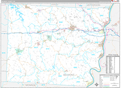 Belmont County Wall Map Premium Style 2026
