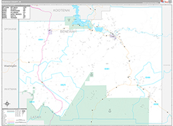 Benewah County Wall Map Premium Style 2026