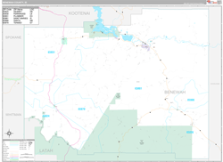 Benewah County, ID Wall Map Premium Style 2024