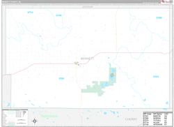 Bennett County, SD Wall Map Premium Style 2024
