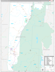 Bennington County, VT Wall Map Premium Style 2024