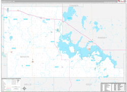 Benson County, ND Wall Map Premium Style 2023