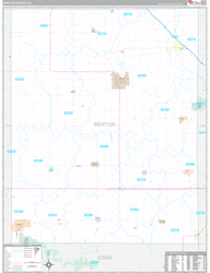 Benton County, IA Wall Map Premium Style 2024