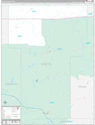 Benton County, MS Wall Map Premium Style 2024