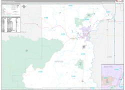 Benton County, OR Wall Map Premium Style 2024