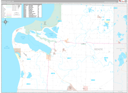 Benzie County, MI Wall Map Premium Style 2024
