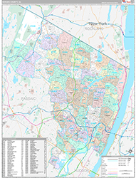 Bergen County, NJ Wall Map Premium Style 2026