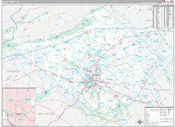 Berks County, PA Wall Map Premium Style 2026