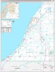 Berrien County Wall Map Premium Style 2026