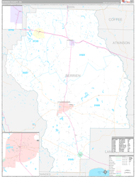Berrien County, GA Wall Map Premium Style 2024