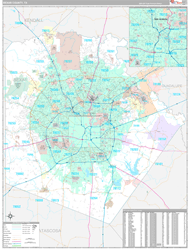 Bexar County, TX Wall Map Premium Style 2024