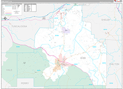 Bibb County Wall Map Premium Style 2026