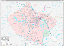 Bibb County Wall Map Premium Style 2026