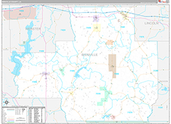 Bienville County Wall Map Premium Style 2026