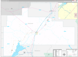 Bingham County, ID Wall Map Premium Style 2024