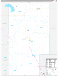 Blaine County, OK Wall Map Premium Style 2024
