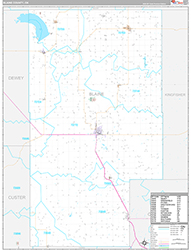Blaine County, OK Wall Map Premium Style 2026