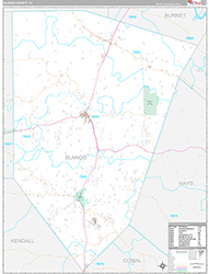Blanco County, TX Wall Map Premium Style 2026