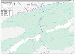 Bland County Wall Map Premium Style 2026