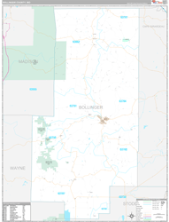 Bollinger County, MO Wall Map Premium Style 2024